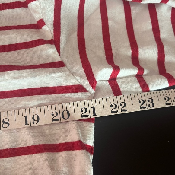 Old Navy Red White Stripe Loose Mariner Long-Sleeve Henley T-Shirt Sz M - Picture 6 of 13